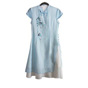 Ka Lai Ya Qipao-Style Embroidered Dress